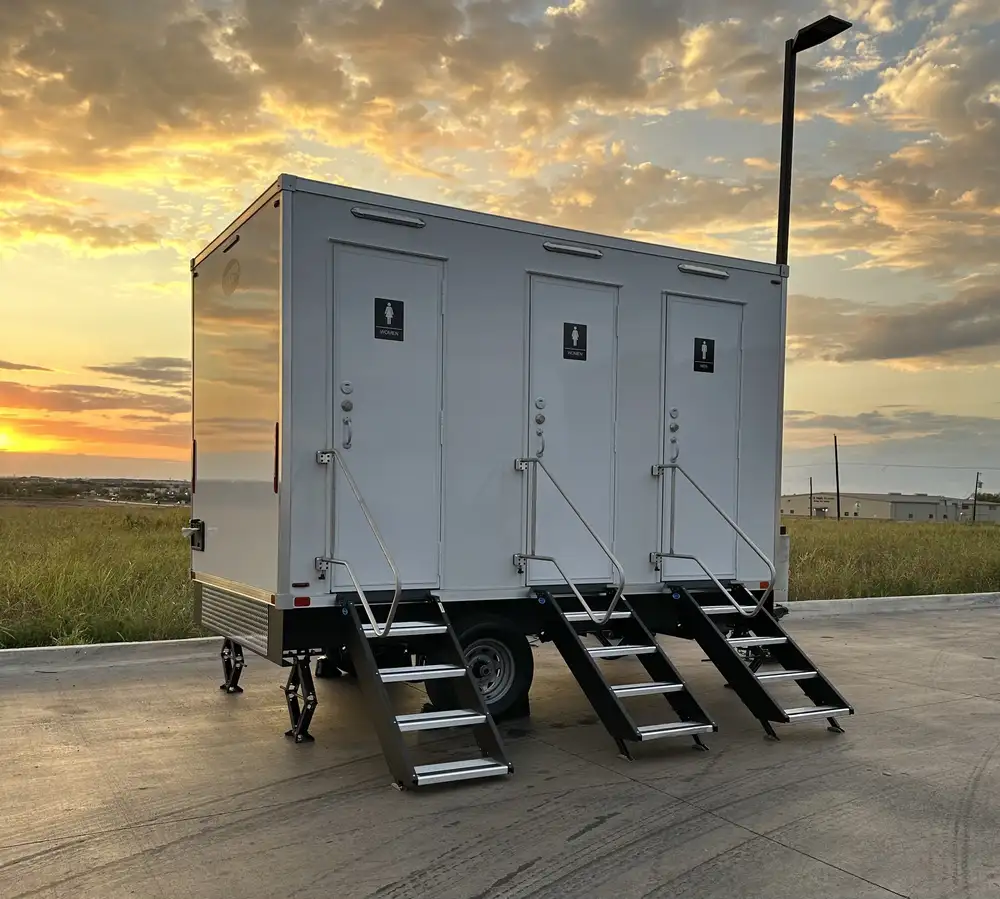 3-station restroom trailer exterior