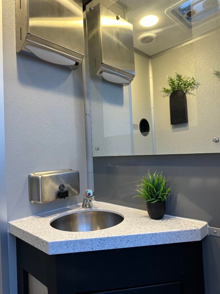 4-station restroom trailer sink